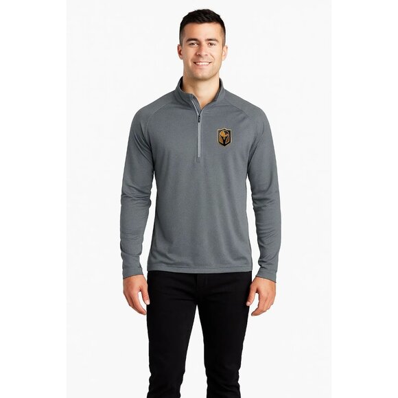 Levelwear Half Zip VGK Vegas Golden Knights Heathered Gray Pullover Mens Size La - Picture 1 of 12